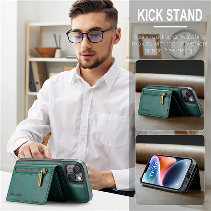 DG.MING M5 Series For iPhone 14 Plus Case Detachable Magnetic Leather Phone Protector with Card Slots