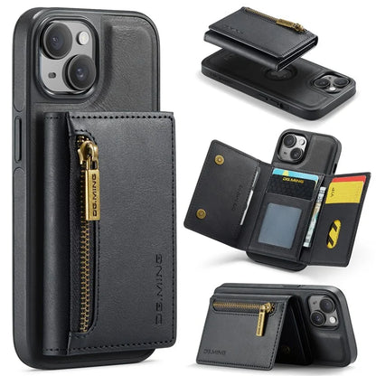 DG.MING M5 Series For iPhone 14 Plus Case Detachable Magnetic Leather Phone Protector with Card Slots