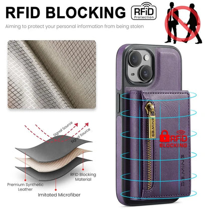 DG.MING M5 Series For iPhone 14 Plus Case Detachable Magnetic Leather Phone Protector with Card Slots