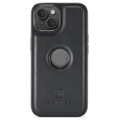DG.MING For iPhone 13 6.1 inch Cell Phone Case Leather Coating Support Wireless Charging Back Cover