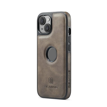 DG.MING For iPhone 13 6.1 inch Cell Phone Case Leather Coating Support Wireless Charging Back Cover