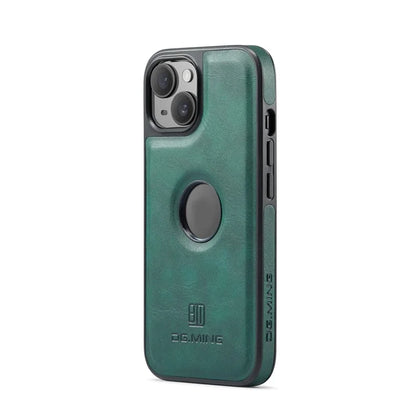 DG.MING For iPhone 14 Plus Case Anti-fall Leather Coated PC+TPU Phone Back Cover