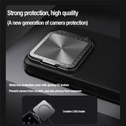 NILLKIN For Xiaomi 14 Case Textured Prop PC+TPU Phone Cover with Lens Cover Kickstand