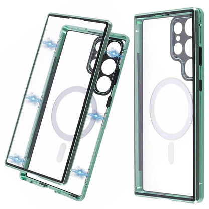For Samsung Galaxy S23 Ultra Magnetic Case Double-Sided Tempered Glass Phone Cover