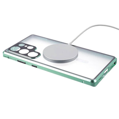 For Samsung Galaxy S23 Ultra Magnetic Case Double-Sided Tempered Glass Phone Cover