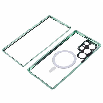 For Samsung Galaxy S23 Ultra Magnetic Case Double-Sided Tempered Glass Phone Cover
