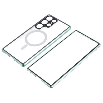 For Samsung Galaxy S23 Ultra Magnetic Case Double-Sided Tempered Glass Phone Cover