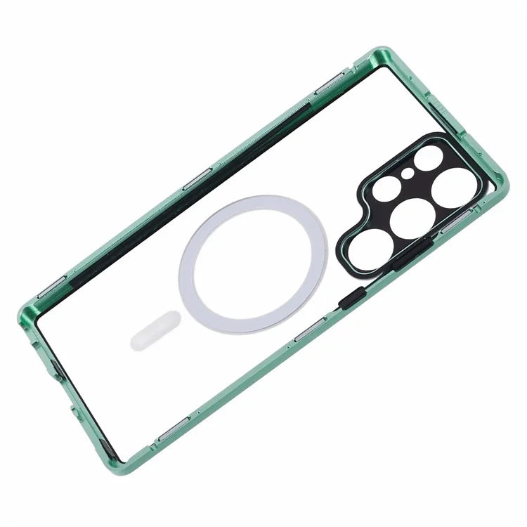 For Samsung Galaxy S23 Ultra Magnetic Case Double-Sided Tempered Glass Phone Cover