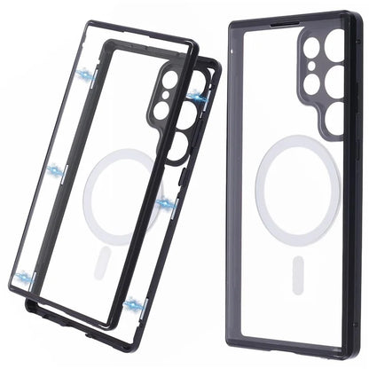 For Samsung Galaxy S23 Ultra Magnetic Case Double-Sided Tempered Glass Phone Cover