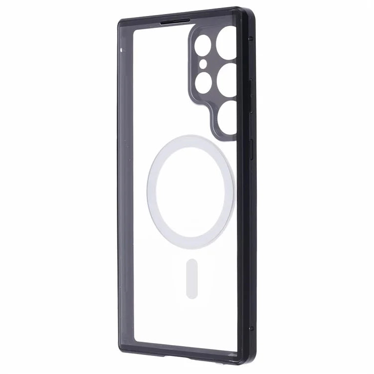 For Samsung Galaxy S23 Ultra Magnetic Case Double-Sided Tempered Glass Phone Cover