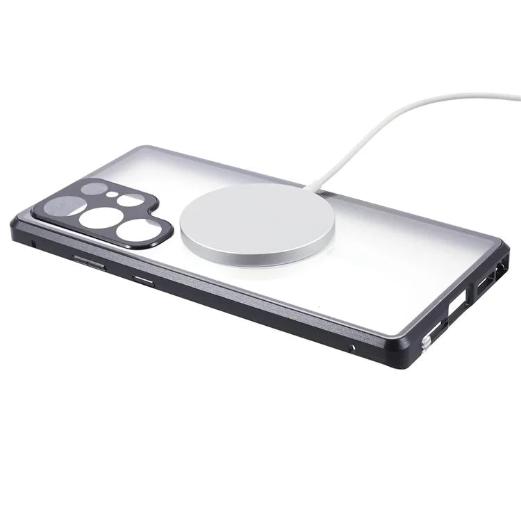 For Samsung Galaxy S23 Ultra Magnetic Case Double-Sided Tempered Glass Phone Cover