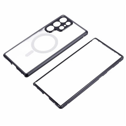 For Samsung Galaxy S23 Ultra Magnetic Case Double-Sided Tempered Glass Phone Cover