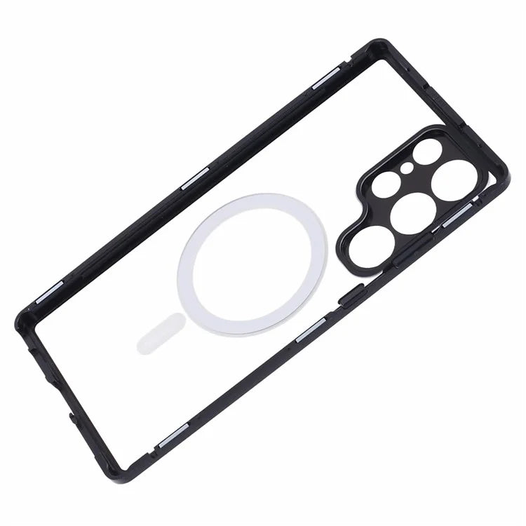 For Samsung Galaxy S23 Ultra Magnetic Case Double-Sided Tempered Glass Phone Cover