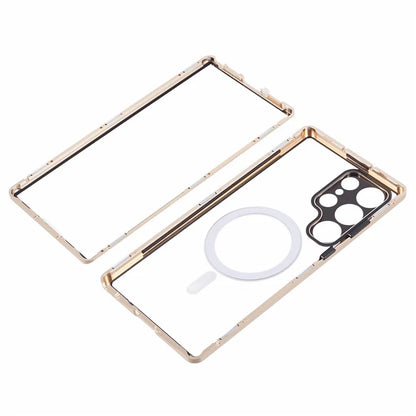For Samsung Galaxy S23 Ultra Magnetic Case Double-Sided Tempered Glass Phone Cover