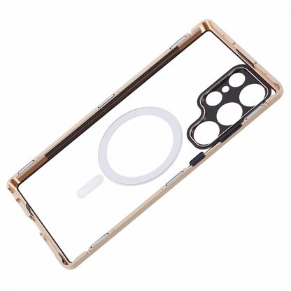 For Samsung Galaxy S23 Ultra Magnetic Case Double-Sided Tempered Glass Phone Cover