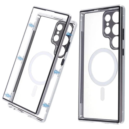 For Samsung Galaxy S23 Ultra Magnetic Case Double-Sided Tempered Glass Phone Cover