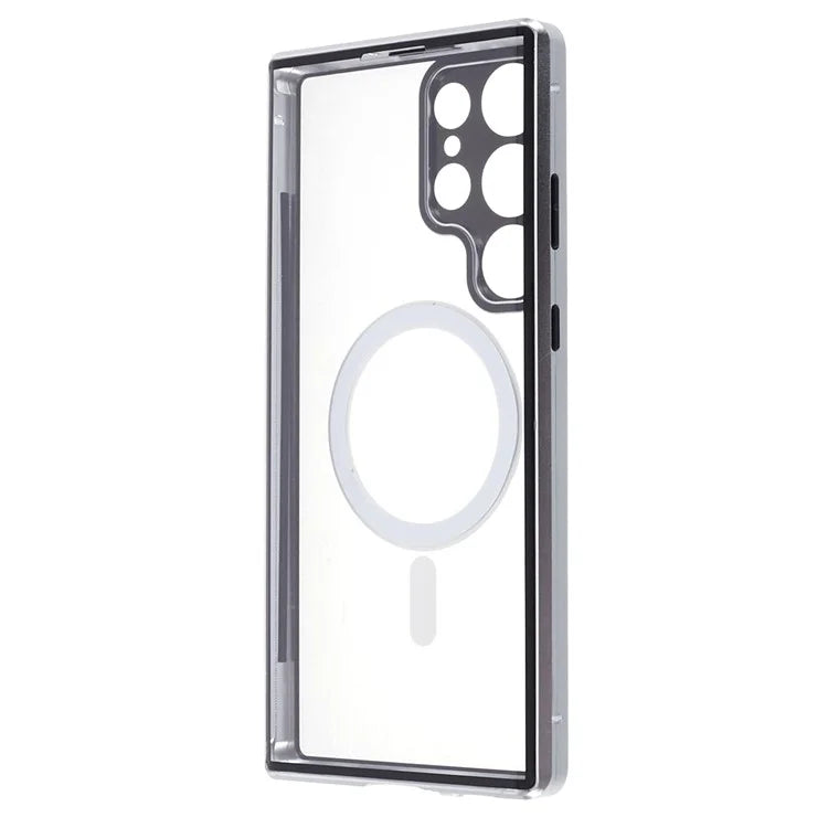 For Samsung Galaxy S23 Ultra Magnetic Case Double-Sided Tempered Glass Phone Cover