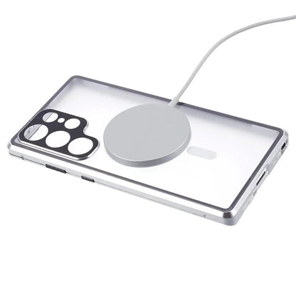 For Samsung Galaxy S23 Ultra Magnetic Case Double-Sided Tempered Glass Phone Cover