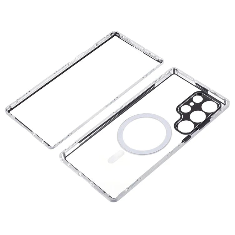 For Samsung Galaxy S23 Ultra Magnetic Case Double-Sided Tempered Glass Phone Cover