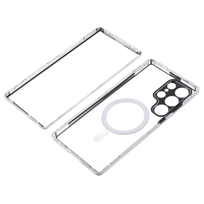 For Samsung Galaxy S23 Ultra Magnetic Case Double-Sided Tempered Glass Phone Cover