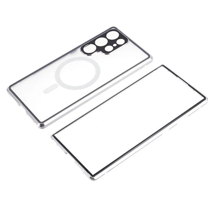For Samsung Galaxy S23 Ultra Magnetic Case Double-Sided Tempered Glass Phone Cover