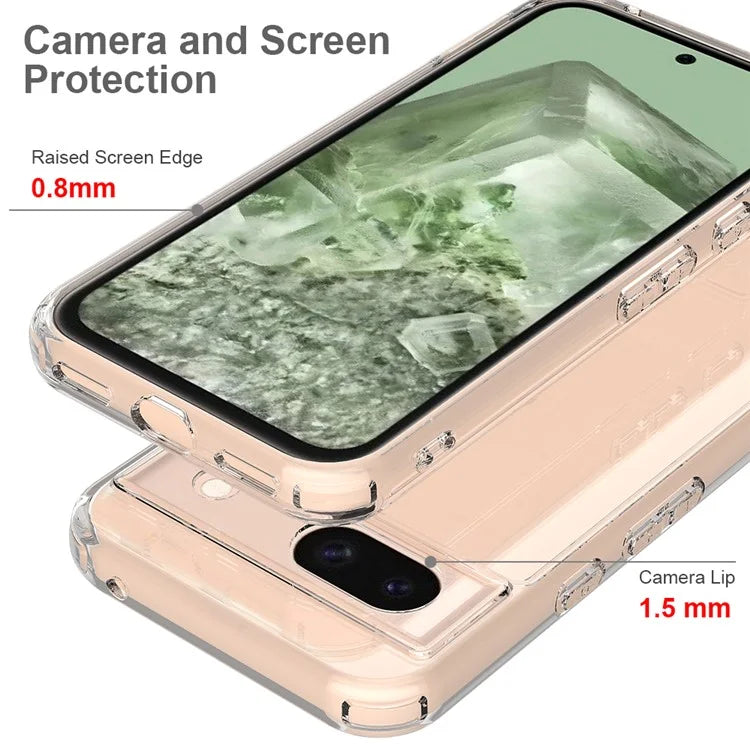 For Google Pixel 8a Phone Cover Scratch-Resistant Acrylic+TPU Transparent Case