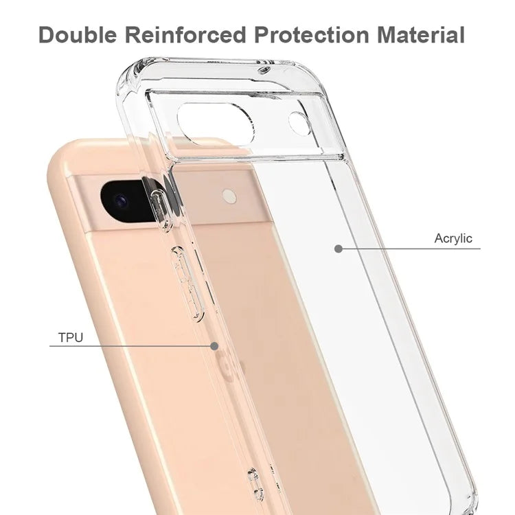For Google Pixel 8a Phone Cover Scratch-Resistant Acrylic+TPU Transparent Case