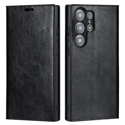 For Samsung Galaxy S23 Ultra Case Crazy Horse Texture Split Leather Wallet Cover