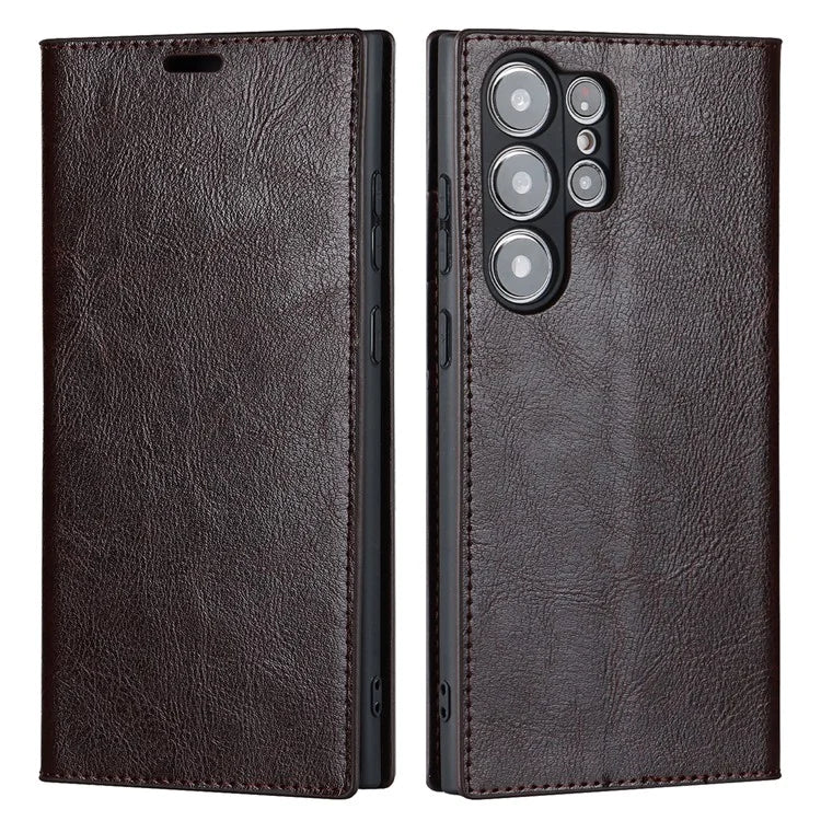 For Samsung Galaxy S23 Ultra Case Crazy Horse Texture Split Leather Wallet Cover