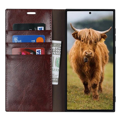 For Samsung Galaxy S23 Ultra Case Crazy Horse Texture Split Leather Wallet Cover