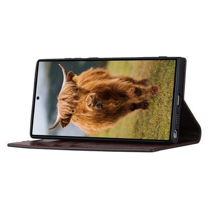 For Samsung Galaxy S23 Ultra Case Crazy Horse Texture Split Leather Wallet Cover