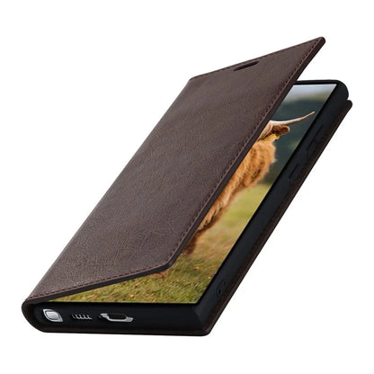 For Samsung Galaxy S23 Ultra Case Crazy Horse Texture Split Leather Wallet Cover