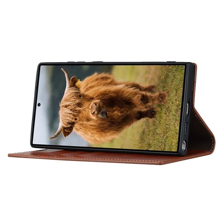 For Samsung Galaxy S23 Ultra Case Crazy Horse Texture Split Leather Wallet Cover