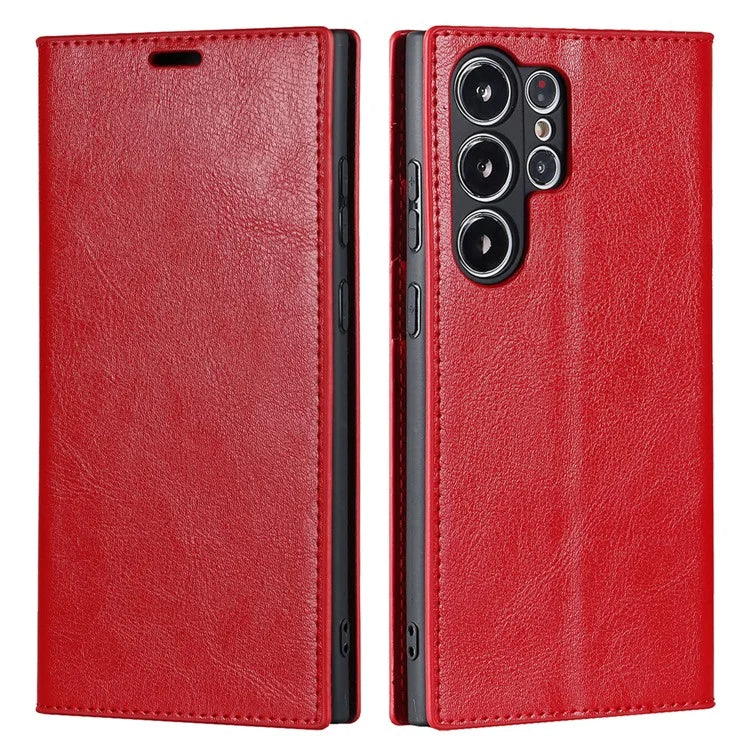 For Samsung Galaxy S23 Ultra Case Crazy Horse Texture Split Leather Wallet Cover