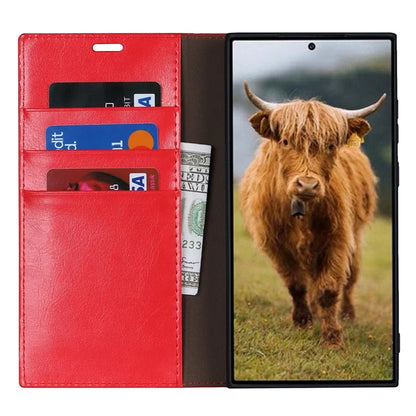 For Samsung Galaxy S23 Ultra Case Crazy Horse Texture Split Leather Wallet Cover