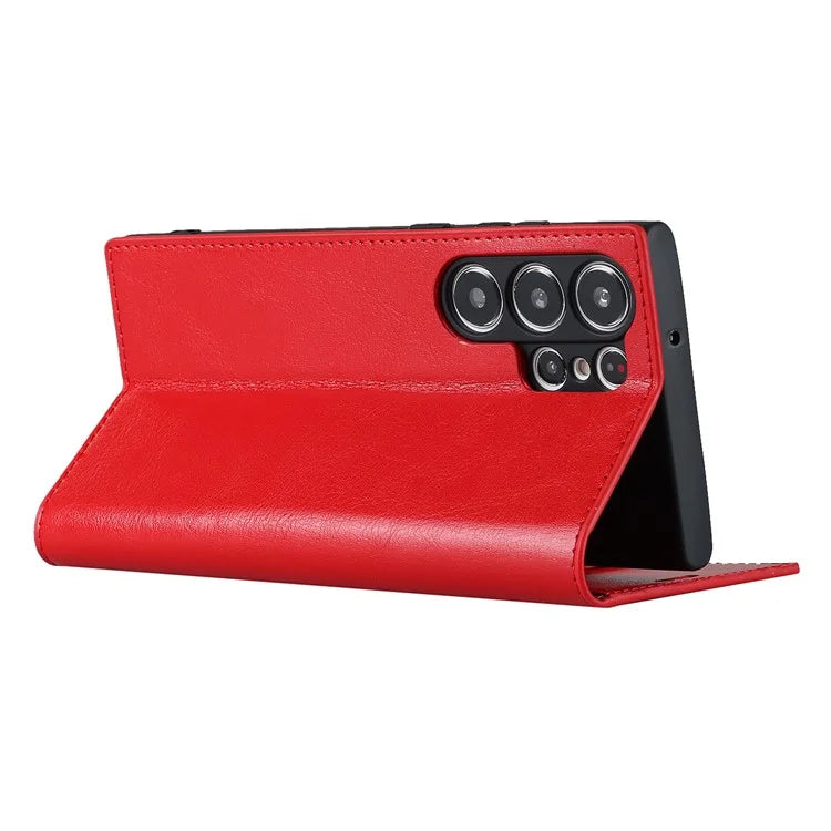 For Samsung Galaxy S23 Ultra Case Crazy Horse Texture Split Leather Wallet Cover