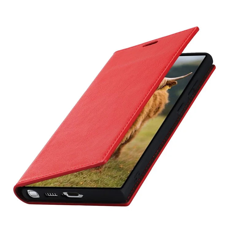 For Samsung Galaxy S23 Ultra Case Crazy Horse Texture Split Leather Wallet Cover