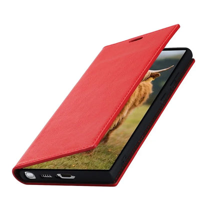 For Samsung Galaxy S23 Ultra Case Crazy Horse Texture Split Leather Wallet Cover
