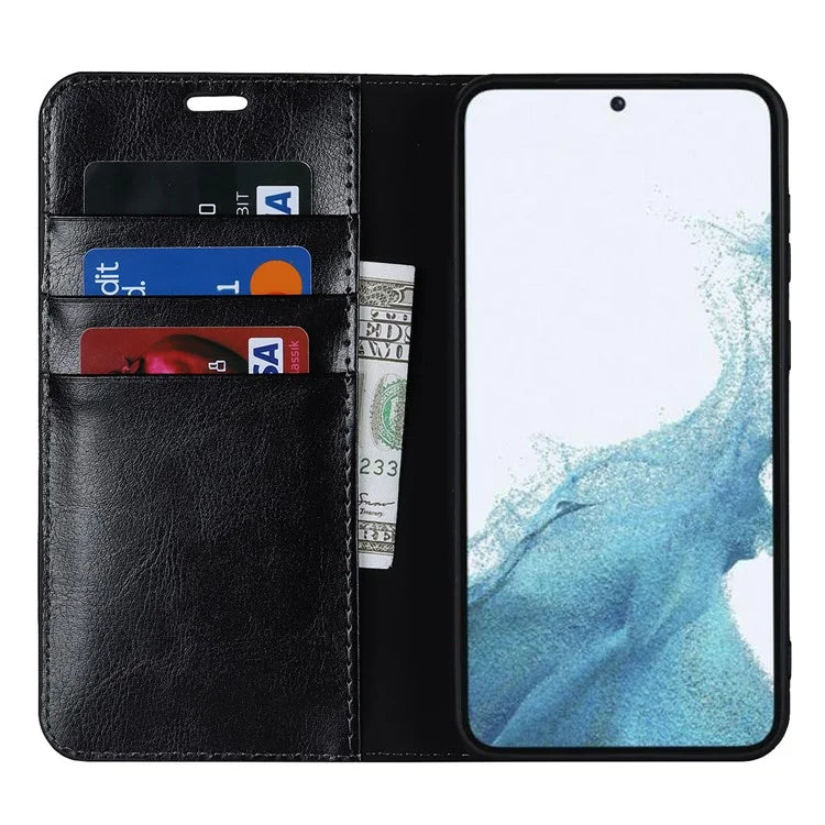For Samsung Galaxy S23 Cell Phone Cases Crazy Horse Texture Split Leather Wallet Cover