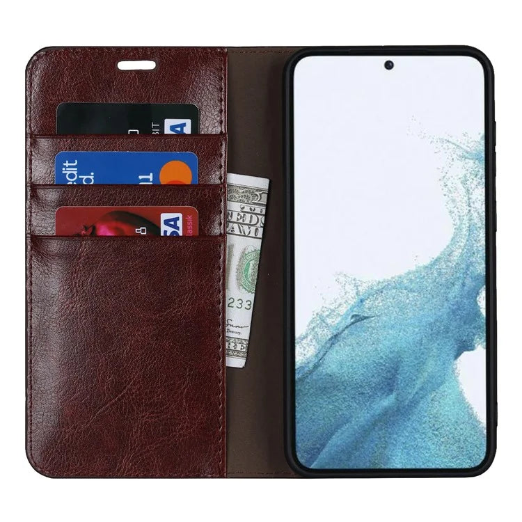 For Samsung Galaxy S23 Cell Phone Cases Crazy Horse Texture Split Leather Wallet Cover