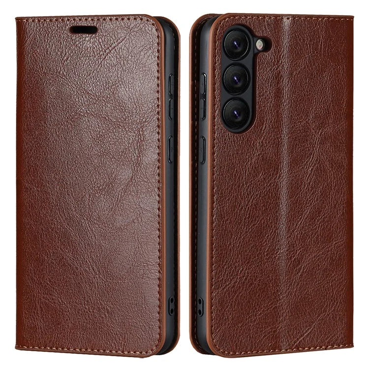For Samsung Galaxy S23 Cell Phone Cases Crazy Horse Texture Split Leather Wallet Cover