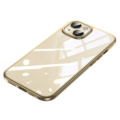 SULADA Titanium Series For iPhone 15 Plus Case Electroplating TPU+PC Phone Cover with Tempered Glass Lens Film