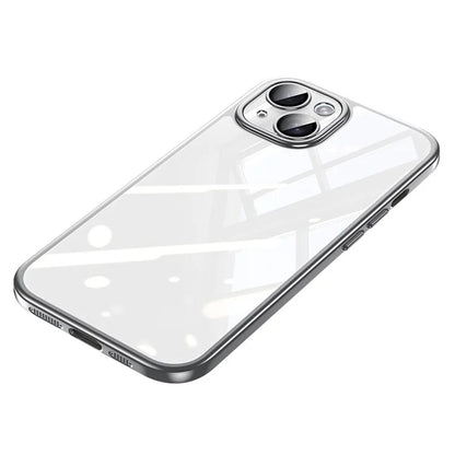 SULADA Titanium Series For iPhone 15 Plus Case Electroplating TPU+PC Phone Cover with Tempered Glass Lens Film