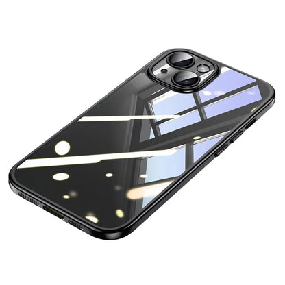 SULADA Titanium Series For iPhone 15 Plus Case Electroplating TPU+PC Phone Cover with Tempered Glass Lens Film