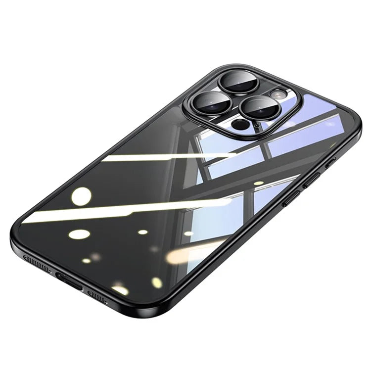 SULADA Titanium Series For iPhone 14 Pro Max Clear Case Electroplating TPU+PC Phone Case with Lens Film