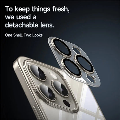 SULADA Titanium Series For iPhone 14 Pro Max Clear Case Electroplating TPU+PC Phone Case with Lens Film