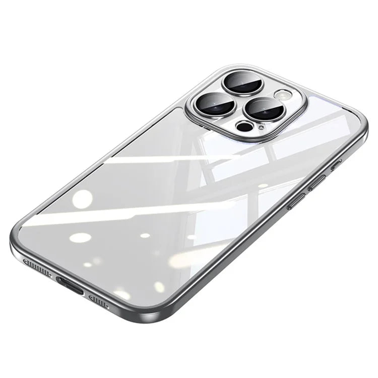 SULADA Titanium Series For iPhone 14 Pro Max Clear Case Electroplating TPU+PC Phone Case with Lens Film