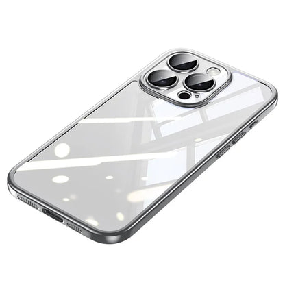 SULADA Titanium Series For iPhone 14 Pro Max Clear Case Electroplating TPU+PC Phone Case with Lens Film