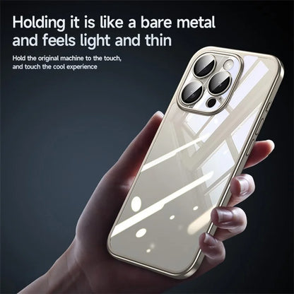 SULADA Titanium Series For iPhone 14 Pro Max Clear Case Electroplating TPU+PC Phone Case with Lens Film
