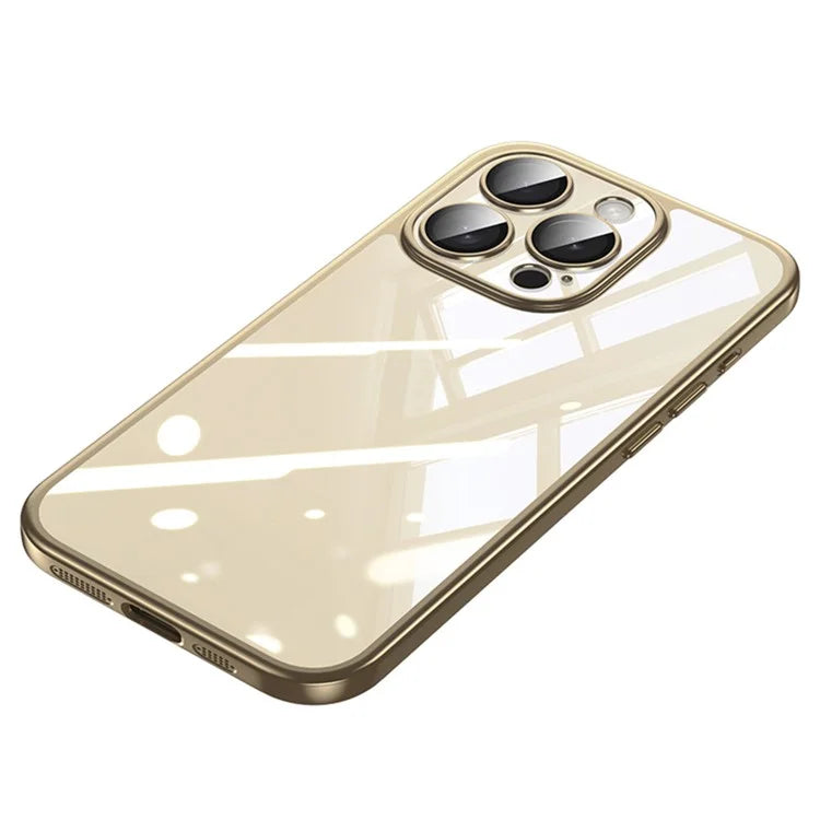 SULADA Titanium Series For iPhone 14 Pro Max Clear Case Electroplating TPU+PC Phone Case with Lens Film